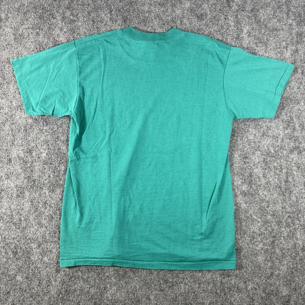 Vtg California Shirt Men L Teal London Paris Rome Single Stitch Made In USA 90s - Picture 7 of 7